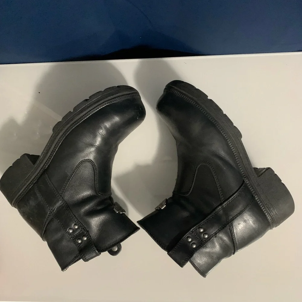 Harley-Davidson Black Leather Women's Combat Moto Boots - Picture 5 of 12